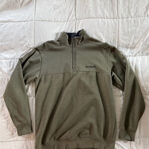 Columbia Men's Olive Green Quarter-Zip Fleece Pullover